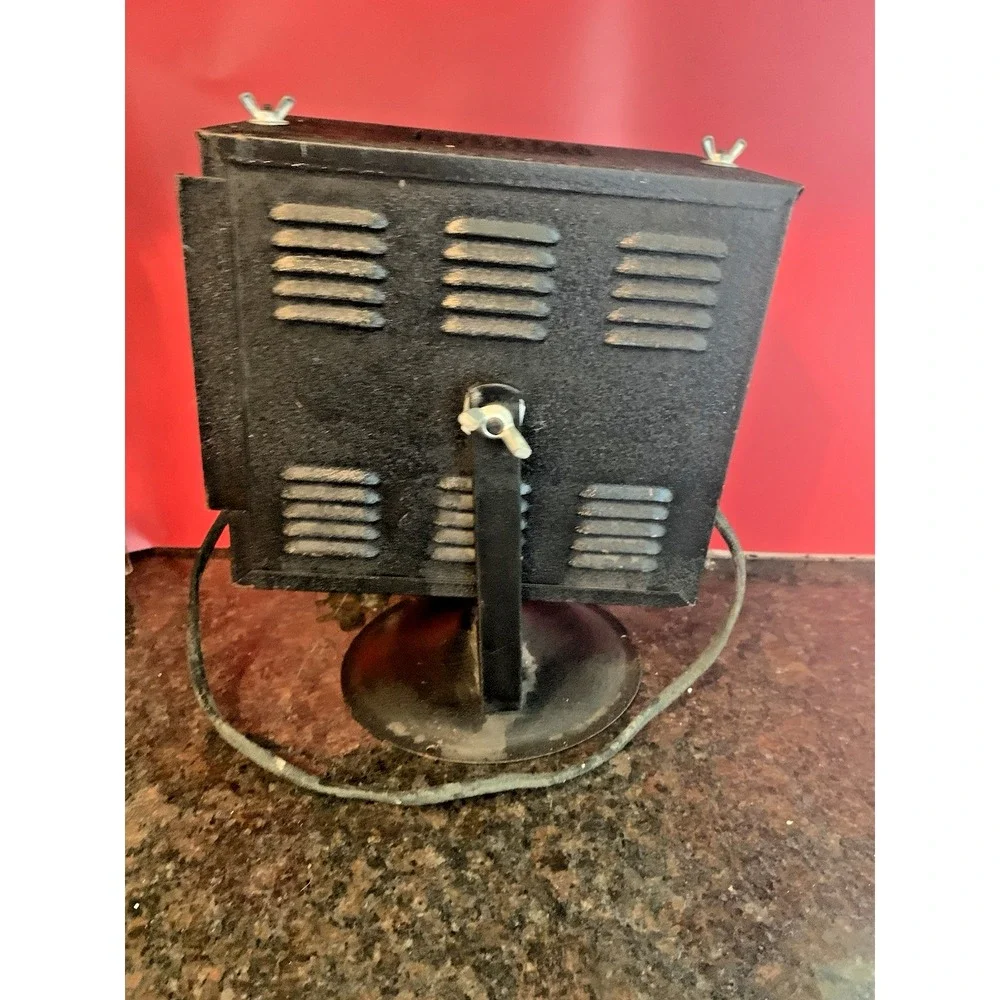 '40s Vintage Black Metal Stage Spotlight Incandescent- WORKS